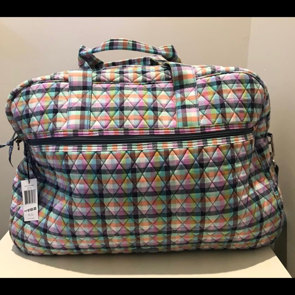 NWT Vera Bradley Grand Gingham Plaid Traveler bag.